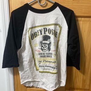 Throwback Obey 3/4 sleeve shirt
